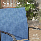 Patio Table and Chairs Set for 4, 5 Pieces Outdoor Dining Set, 4 Blue Textilene Chairs and 42" Metal Round Table with Umbrella Hole, for Deck Garden Backyard Lawn Poolside