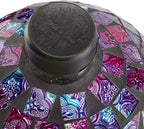 Alpine Corporation 10" Diameter Indoor/Outdoor Glass Mosaic Gazing Globe Yard Decoration, Purple Embossed Tile