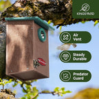 Kingsyard Recycled Plastic Bird House for Outdoors - Weatherproof Wren Bird Nesting with Predator Guard & Air Vents, Green
