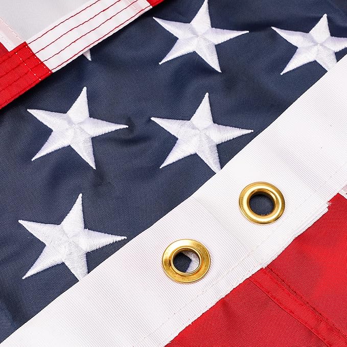 American Flags for Outside 2.5x4 Ft; American Flags 2.5x4 Outdoor Heavy Duty. Durable 250D Polyester US flags with Premium Embroidered Stars, Sewn Stripes, Brass Grommets, and Vibrant Colors.