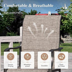HERA'S HOUSE Premium Patio Dining Chair of 2, Rust Resistant Outdoor Chair with Textilene Padded Seat, Supports up to 350lbs with Comfort and Durability for Lawn Kitchen Garden Backyard