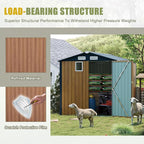 6x8 FT Sheds & Outdoor Storage,Steel Storage Shed with Lockable Doors and Window,Waterproof Garden Shed w/Roof Slope Design & Weather Versatility,Tool House for Storing Bicycles,Yellow