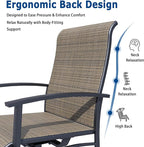 Patio Swivel Chairs Set of 8, Outdoor Swivel Chairs with Armrest, High Back Patio Chair with Metal Frame, All-Weather Outdoor Dining Chair for Deck, Porch and Lawn, Mocha