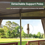 8’ x 12’ Lean to Gazebo, Outdoor Wall Mounted Gazebo Aluminum Frame, Hardtop Pergola with Galvanized Steel Sloping Roof for Patio Deck Garden Backyard, Curtain and Netting Included