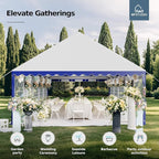MFSTUDIO 16'x32' Party Tent, Outdoor Heavy Duty Party Tents with Removable Sidewalls, Large Canopy Tent Shelter for Outdoor Events Wedding Birthday, Blue