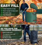 Reusable Yard Waste Bags with Lid, 2 Pack 72 Gallon Lawn and Leaf Garden Bags Heavy Duty with 4 Handles, Collapsible Garden Waste Container for Collecting Indoor Outdoor Debris Leaves Grass Clippings