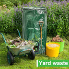Ctosree 4 Pieces Compost Bin Bags Large 34 Gallon Reusable Yard Waste Lawn Bags Heavy Duty Garden Composting Garbage Can Outdoor Container with Zipper Lid and Handles for Loading Leaf Trash