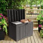 45 Gallon Deck Box, Resin Outdoor Indoor Waterproof Storage Box, Lockable Storage Box With Handle for Patio Furniture - Garden Tools - Swimming Pool Tools UV-Resistant, Grey