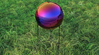 Lulu Decor, Rainbow Stainless Steel Gazing Mirror Ball Size 12 with Stand