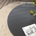 DIFY 5 Pieces Outdoor Patio Dining Set, 4 Dark Grey Textilene Swivel Dining Chairs and 40.6" Black Round Dining Table, Metal Outdoor Table and Chairs