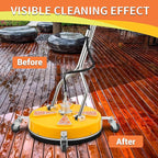 Tool Daily 20" Pressure Washer Surface Cleaner Dual Handle,Power Washer Surface Cleaner Attachment with 4 Wheels, Pressure Washer Accessory for Driveway Sidewalk Curb Deck Patio Cleaning, 4500PSI