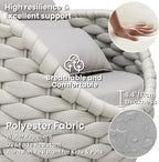 Patio Accent Chairs Set of 6: Aluminum Porch Lounge Chair with Arms - Woven Rope Cushioned Armchair - Modern One Seater Chair - Outdoor Deck Furniture for 400lbs Balcony Lanai Garden Hotel, Gray