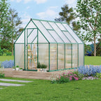 6X9 ft Polycarbonate Greenhouse with Aluminum Frame, Polycarbonate Greenhouse for Outdoors, Greenhouses with Ventilation, Aluminum Large Walk-in Greenhouses for Outside