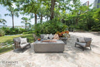 Elementi Andes Propane Gas Fire Pit Table Bundle Cast Concrete with Concealed pullout Propane Tank Storage Drawer | Electronic Ignition | Canvas Cover, Lava Rock Included | Light Gray (Propane Gas)