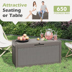 Outdoor Storage Box, 60 Gallon Outside Deck Box Waterproof,Resin Outdoor Storage Cabinet With Lockable Lid,Backyard Storage Bench For Garden Tools,Patio Cushions, Pool Tools, Package Delivery