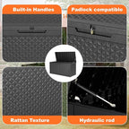 New 100 Gallon Outdoor Storage Box – Resin Deck Box with Lockable Lid, Waterproof Patio Furniture Storage for Tools, Garden & Yard Organization