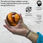 Amazing Gemstone Tiger Eye Crystal Ball with Stand - 2 Inches Crystal Sphere Meditation Balls for Witchcraft and Decorative Balls