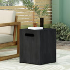 Propane Tank Cover Table for Fire Pits, 20 LB Iron Propane Tank Holder with Side Handles, Outdoor Tank Storage Side Table for Patio, Gas Griddle, Black+Silver