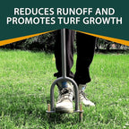 Walensee Lawn Coring Aerator, Manual Grass Dethatching Turf Plug, Core Aeration Tool Heavy Duty Aerator for Compacted Soils and Lawns to Prevent Lawn Run-Off and Soil Compaction