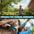 4-in-1 Electric Pole Saw & Pruning Shears Combo Kit, 6″& 8″Pole Saws for Tree Trimming, Cordless Shears and Battery Saw with Extension Pole & 2 x 21V Batteries for Garden Trimming