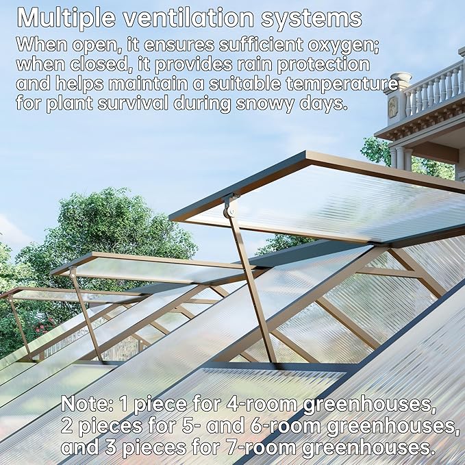 CQZY 8x14 FT Greenhouse for Outdoors,Walk-in Greenhouse for Outdoors,Dark Gray