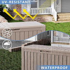 80 Gallon Waterproof Resin Deck Box, UV Resistant Outdoor Storage for Garden, Patio, Porch, Delivery, Black