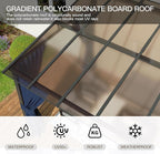 10’ x 28’ Gazebo for Patio,Wall Mounted Gazebo with Sloping Polycarbonate Roof,Aluminum Frame Outdoor pelgole w/Netting & Curtain for Garden,Backyard,Navyblue
