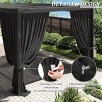 Gazebo Universal Replacement Privacy Curtain,12'×20' Gazebo Outdoor Waterproof Curtains, 4-Panels Sidewall Curtains with Double Zipper for Patio Canopy, Garden and Backyard (Curtain Only)