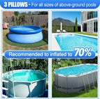 3pcs Pool Air Pillows for Above Ground Pools - 4ft Dia. Winter Closing Winterizing Kit with Ropes, Thicken PVC Ice Equalizer Support, Swimming Pool Patio Furniture Cover Airbag