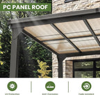 10 * 10FT Pergola,Outdoor Gazebo,Hardtop Lean to Gazebo,Wall Mounted Pergola,Pergolas Gazebos Clearance,Aluminum Frame Pergola,UV Resistant Patio Roof,Patio Awnings for Porch,Lawn,Backyard