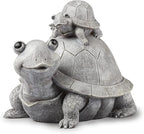 Roman Garden - Turtle and Baby Statue, 7" H, Pudgy Pals Collection, Resin and Dolomite, Decorative, Garden Gift, Home Outdoor Decor, Durable, Long Lasting