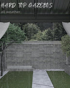 10x14 Ft Hardtop Gazebos with Heavy Duty Double Roof, Nettings and Curtains Galvanized Steel Outdoor Gazebos for Patio, Backyard, Deck, Lawn (Grey)