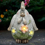Solar Chicken Garden Statue with LED Lights for Outdoor Decoration,Chicken Statue Sculpture Yard Decorations, Outdoor Animal Figurine Gifts for Garden Patio Lawn Backyard Farmhouse