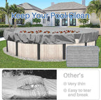 ECOOPTS 11 ft Round Pool Cover for Above Ground Pools, Swimming Pool Cover Protector Winter Safety Cover (Light Grey)