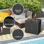Mars Villa Deck Box, Waterproof Weatherproof and UV Resistant Resin Storage Bin with Lockable Lid, Ideal for, Outdoor, Patio Furniture Cushions, Pool Supplies, Garden Tools (31 Gallon, Black)