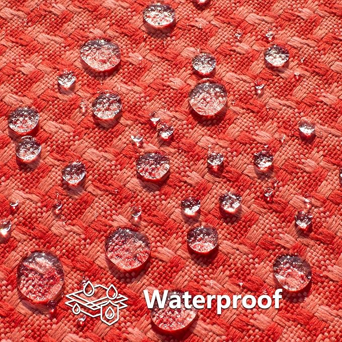 Kevin Textile Outdoor Waterproof Throw Pillow Covers Pack of 2 Farmhouse Decorative Cushion Covers for Garden Patio Tent Balcony Bench Couch Sofa 20x20 Inch, Red