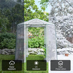 Joyside 8 x 6 FT Outdoor Pop up Greenhouse with Adjutable Reinforced Frame, Durable PE Cover and Mesh Windows, Portable Greenhouse for All Seasons, Easy Set Up (White, 8 x 6 FT)