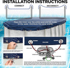 16 x 32 ft Oval Pool Covers for Above Ground Pools, Oval Winter Pool Cover, Swimming Pool Cover, Keeps Out Debris, Cold and UV Resistant, Supreme Mesh, Navy Blue
