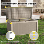 320 Gallon Outdoor Storage Box, Large Outdoor Deck Box,Waterproof & UV Resistant Resin Storage Box Lockable for Patio Cushions, Gardening Tools, Pool Accessories(Gray)