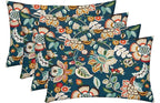 RSH DECOR: Lumbar Throw Pillows Set of 4 | 20” x 12" | All-Weather Spun Fabric | Water and Fade-Resistant | Outdoor Support Pillows for Patio Furniture | Telfair Peacock