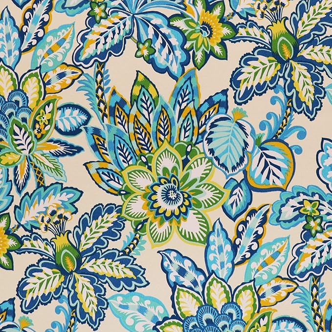 RSH DECOR: Lumbar Throw Pillows Set of 4 | 20” x 12" | All-Weather Spun Fabric | Water and Fade-Resistant | Outdoor Support Pillows for Patio Furniture | Copeland Caribe Blue Floral