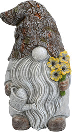 Mood Lab Garden Gnome - Key Hider Gnome Figurine - 9.25 Inch Lawn Statue - for Outdoor or House Decor