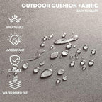 Swivel Patio Chairs sofa Set of 4 with 6" Thick Cushion - Wicker Outdoor Swivel Rocker Patio Chair ,Sofa/Glass coffee table, High Back Comfortable Outdoor Glider Chairs - Grey Wicker | Grey Cushions