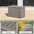 Outdoor Storage Box, Resin Deck Boxes Indoor and outdoor, Waterproof Storage Box Lockable Lid (Grey, 50 Gallon)