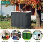 YITAHOME Outdoor Resin Storage Sheds, 39 in Height Lockable Waterproof Horizontal Shed w/o Shelf, Easy to Assemble Shed Storage for Garden Tools, Dark Gray