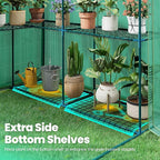 KING BIRD Premium Greenhouse for Outdoors, 56 x 56 x 77 Upgraded PE Cover & Steel Frame Walk in Hot House, w/ Zippered Screen Windows Mesh Door, 3 Tiers 14 Shelves for Outside Garden, Green