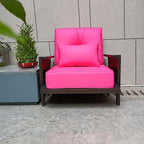 ADLIVWYD Lumbar Pillows for Indoor Outdoor uses,Waterproof Removable Cover with Zipper Outdoor Pillows Set of 2 for Patio Furniture,12×20 Inch (Pink)