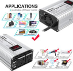 300W Power Inverter DC 12V to 110V AC Car Inverter with 4.8A Dual USB Car Adapter with LED Display