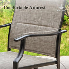 HERA'S HOUSE Patio Outdoor Swivel High-Back Rocking Chairs of 4, Outdoor Dining Chairs with All Weather Textilene Fabric,Wide Metal Armrests for Lawn, Porch or Garden