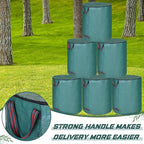 Eaasty 6 Pack 72 Gallon Leaf Bags Collapsible Lawn Bags Reusable Garden Bags Heavy Duty Yard Waste Bags Leaf Container with Zippered Lid Handle 6 Pairs Gardening Gloves for Cleaning Debris Trash